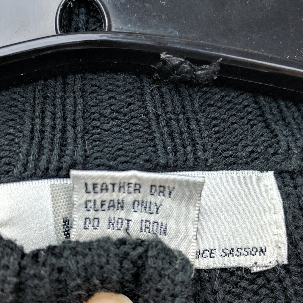 Patchwork Leather Sweater Jacket - image 5